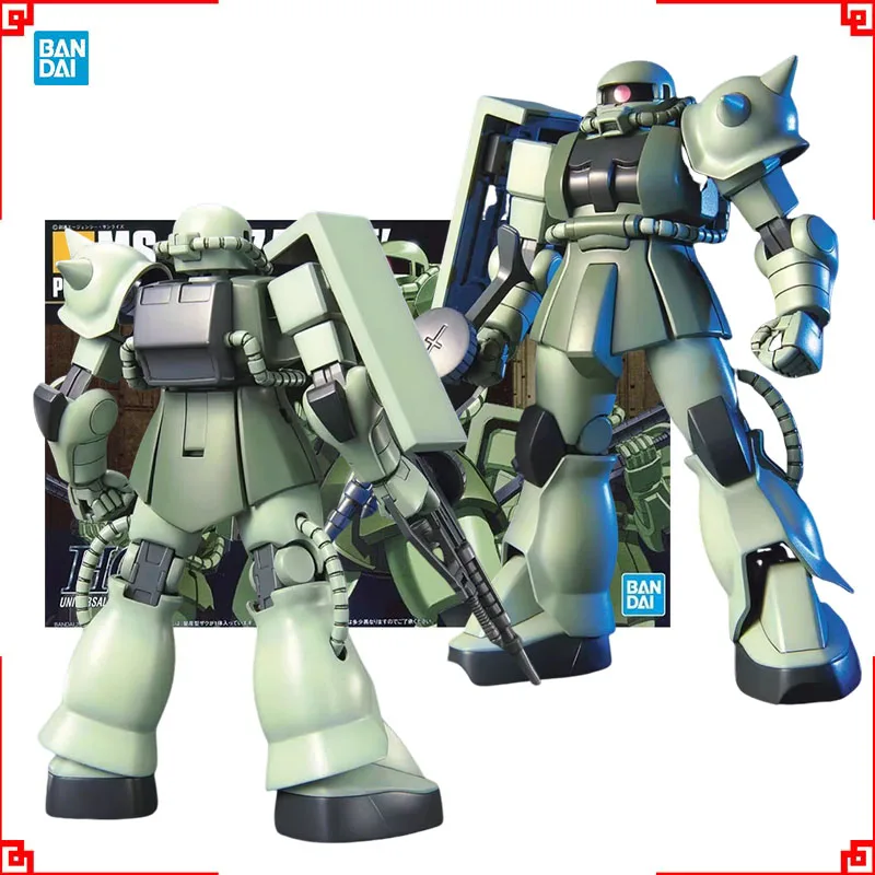 

Bandai Gundam Model Kit HGUC Zaku 2, экшн-фигурка Gunpla, строительный комплект Gundam, коллекционные фигурки аниме, игрушки для мальчиков, подарок