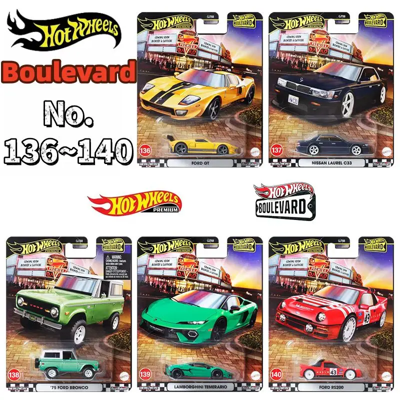 รถของเล่นฮอตวีลส์ รุ่นพรีเมียม บูเลอวาร์ด ซีรีส์ 1:64 ผลิตจากโลหะหล่อ ฟอร์ด จีที แลมโบกินี เทเมราเรีย นิสสัน ของสะสมสำหรับเด็กผู้ชาย