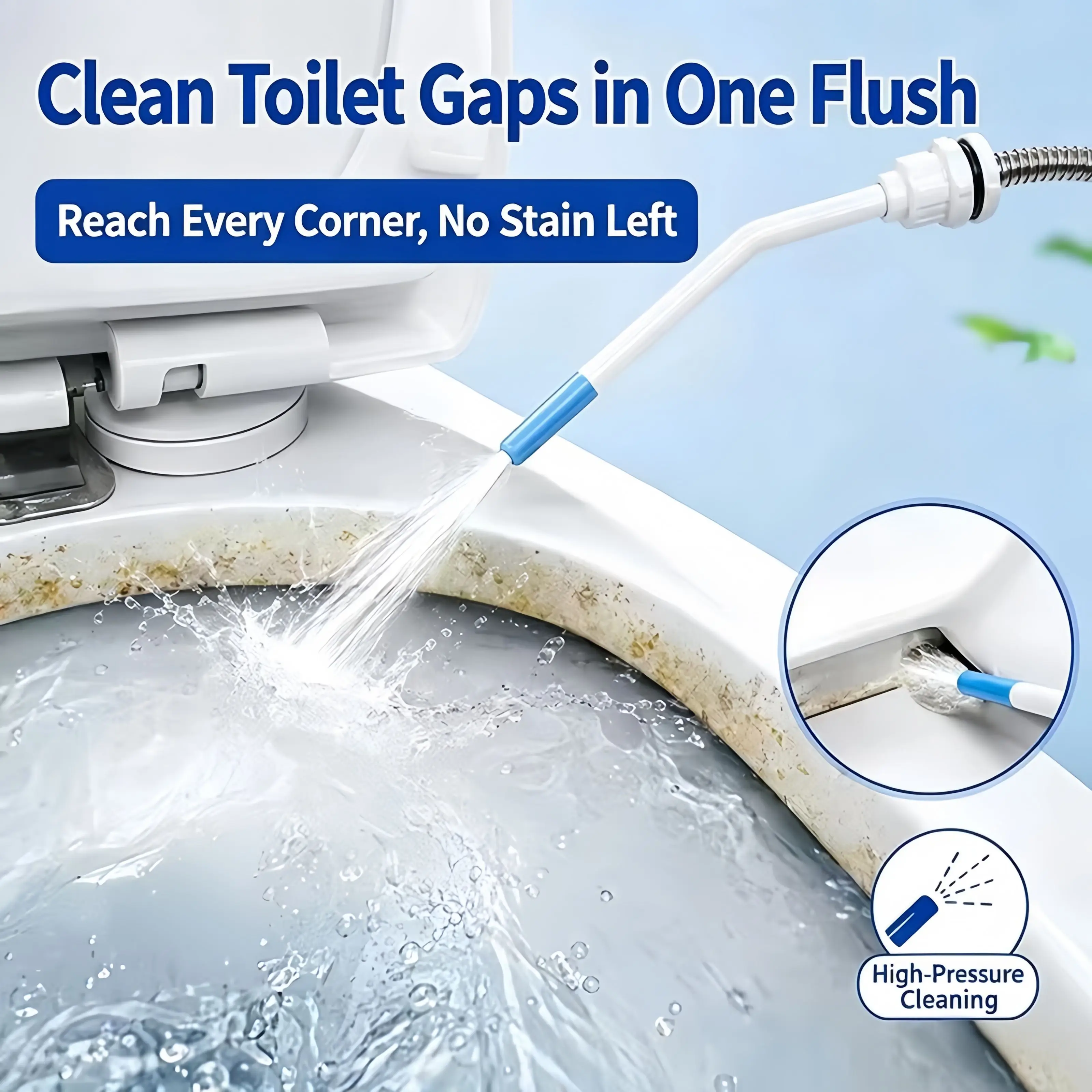 1/2pcs High Pressure Cleaning Nozzle Elongated Curved Shower Sprayer for Gap Floor Drain Deep Stain Washing 1/2'' Interface