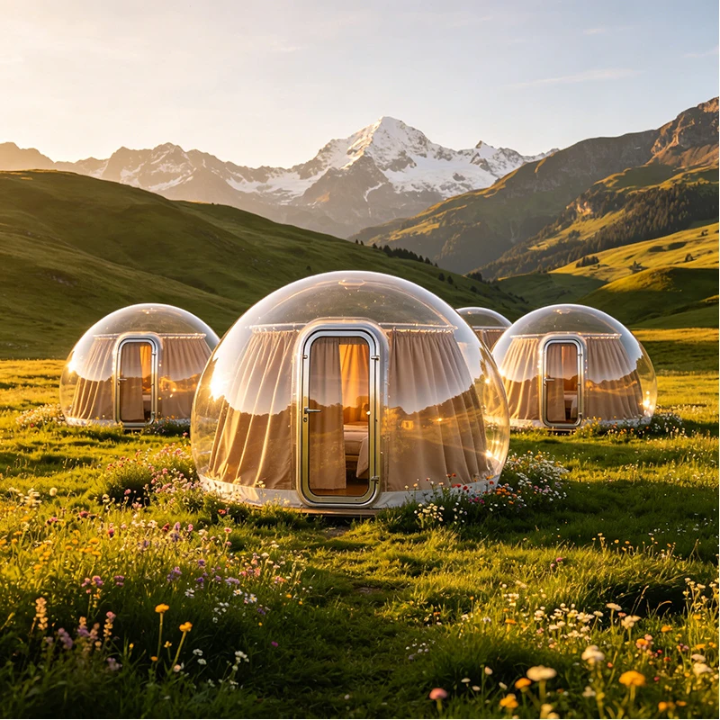 Clear PVC Inflatable Dome Tent Bubble House for Luxury Outdoor Glamping Resort Camping Backyard Party Stargazing Experience Use
