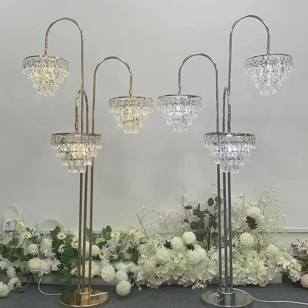 

1/4/6PCS Gold Romantic Crystal Wedding Decoration Table Centerpieces Candelabra Birthday Party Flower Vase Holder Home Decor