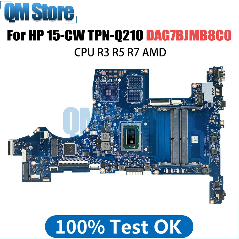 

Notebook Motherboard For HP Pavillion 15-CW TPN-Q210 L22761-001 L22761-601 DAG7BJMB8C0 Laptop Mainboard CPU R3 R5 R7 2th 3th AMD