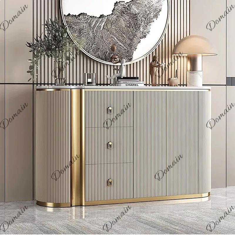 Italian Style Modern Simple Entryway Console Table Solid Wood Room Divider Storage Cabinet for Home