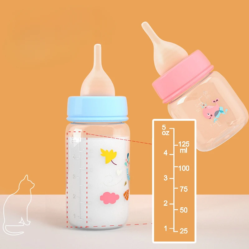 Cat Dog Feeding Bottle Newborn Pet Nursing Water Milk Feeder Device Pacifier Puppy Kitten Animal Drinking Tool 60/125ml Pacifier