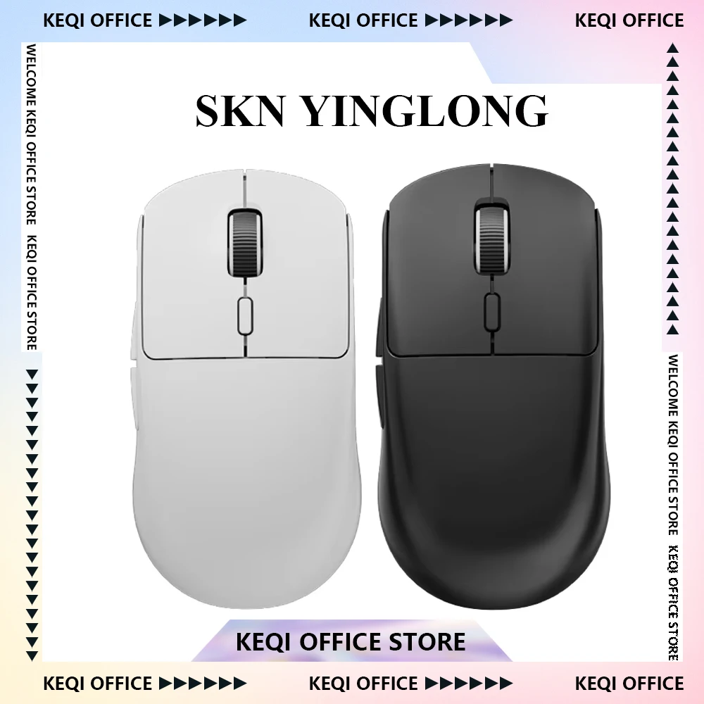 

Skn Yinglong Gaming Mouse 3 Mode Paw3950 8k Polling Rate Ultra-Link Wireless Bluetooth Wired Lightweight Mice E-Sports Custom