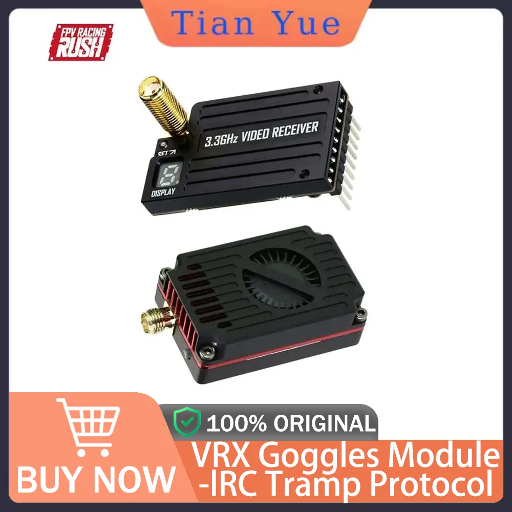 

RUSHFPV 3.3G 4W VTX IRC Tramp Protocol 7-30V Video Transmitter and 3.3GHz VRX Module for Long-Range FPV Remote-Controlled Drones