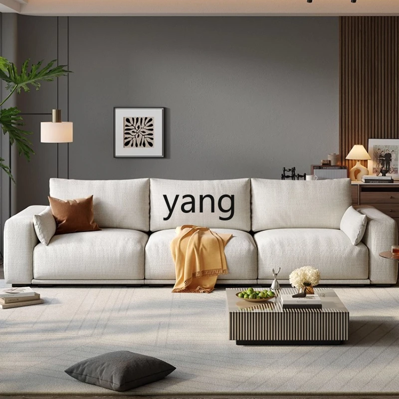 

LH cotton and linen fabric sofa removable and washable living room small apartment tofu blocks straight row high on the floor