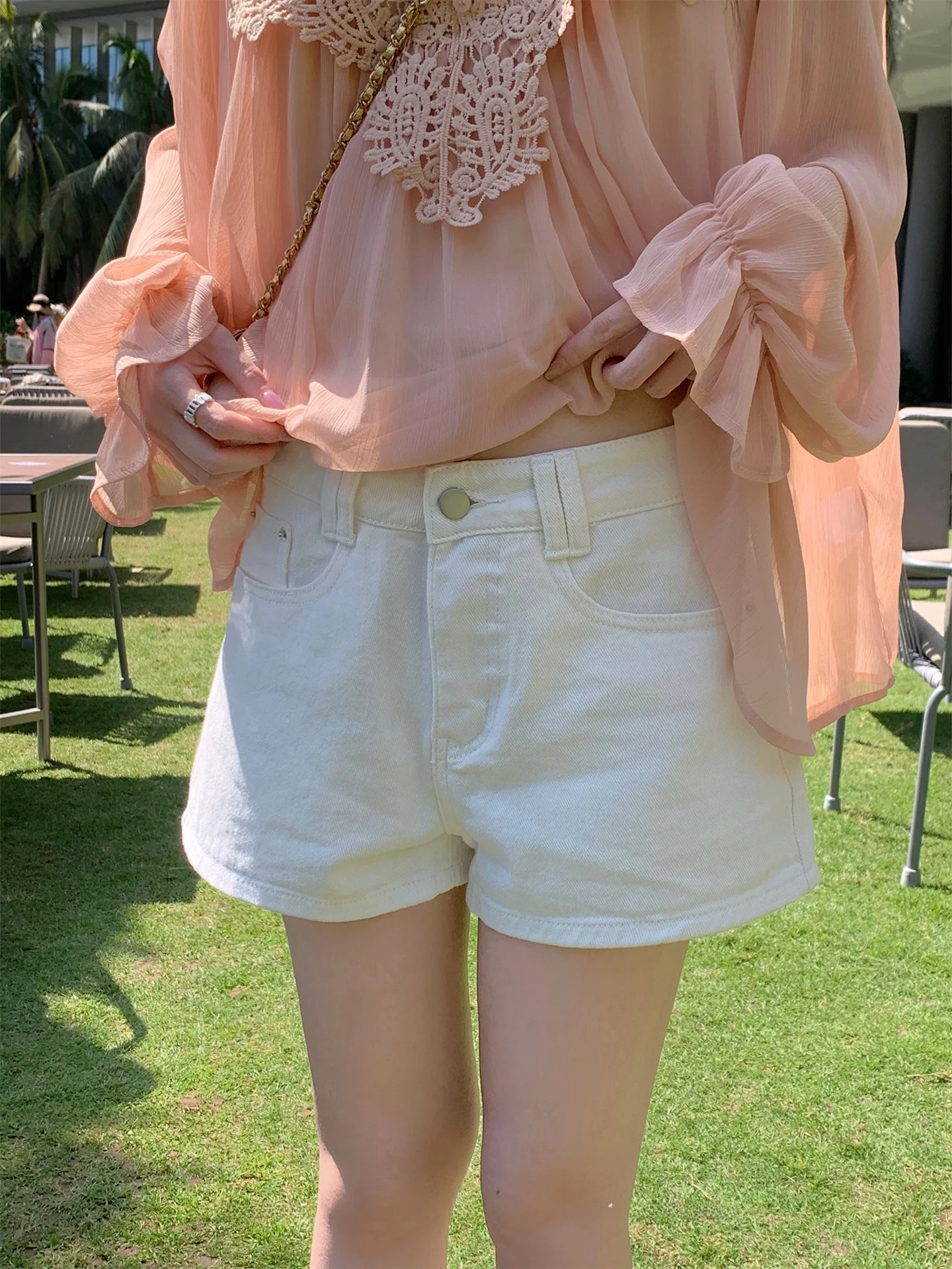 

Белые широкие укороченные брюки для женщин, летние, новые, универсальные, простые, прямые, повседневные, с высокой талией, на молнии