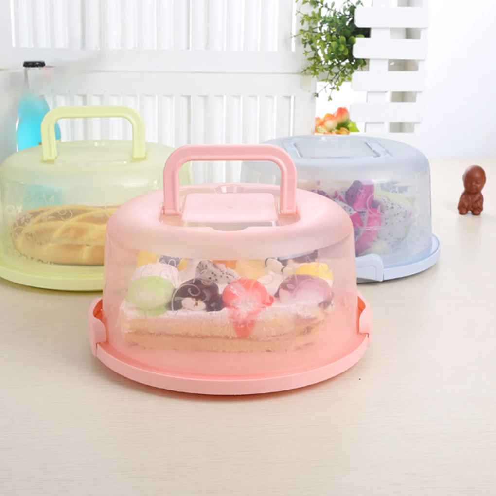 Cake Box Kitchen Party Bakery Round Visible Package Cupcake Container Dessert Storage Holder Pack Carrier Green