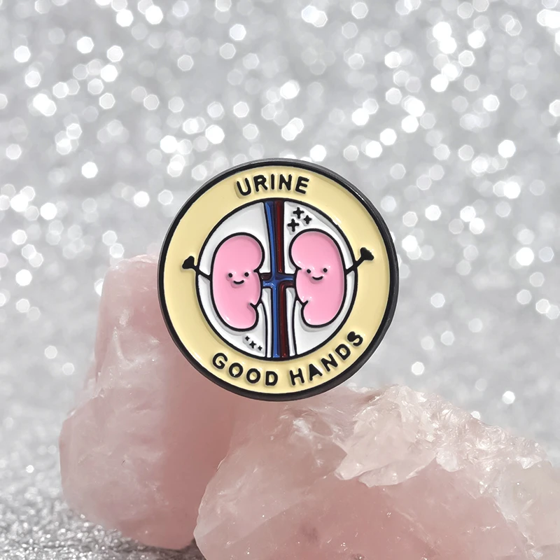 New Medical Enamel Pin Cartoon Cute Kidney Pin Funny Urine Good Hands Brooch Urology Badge Badge Doctor Nurse Gift Accessories