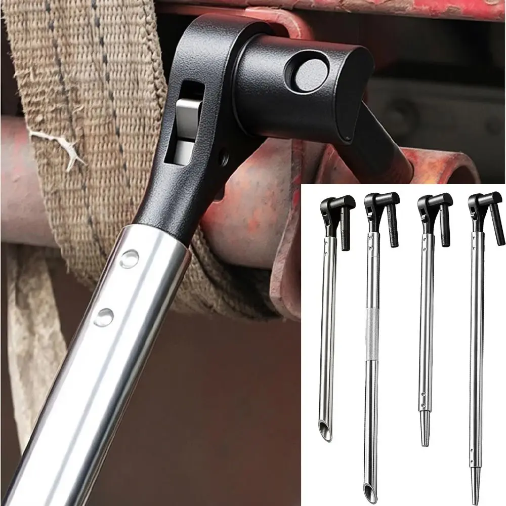 Heavy Duty Ratchet Wrench 24 Tooth 360 Degree Rotating Winch Bar Long Handle Labor-saving Strap Tensioner Tool For Automotive