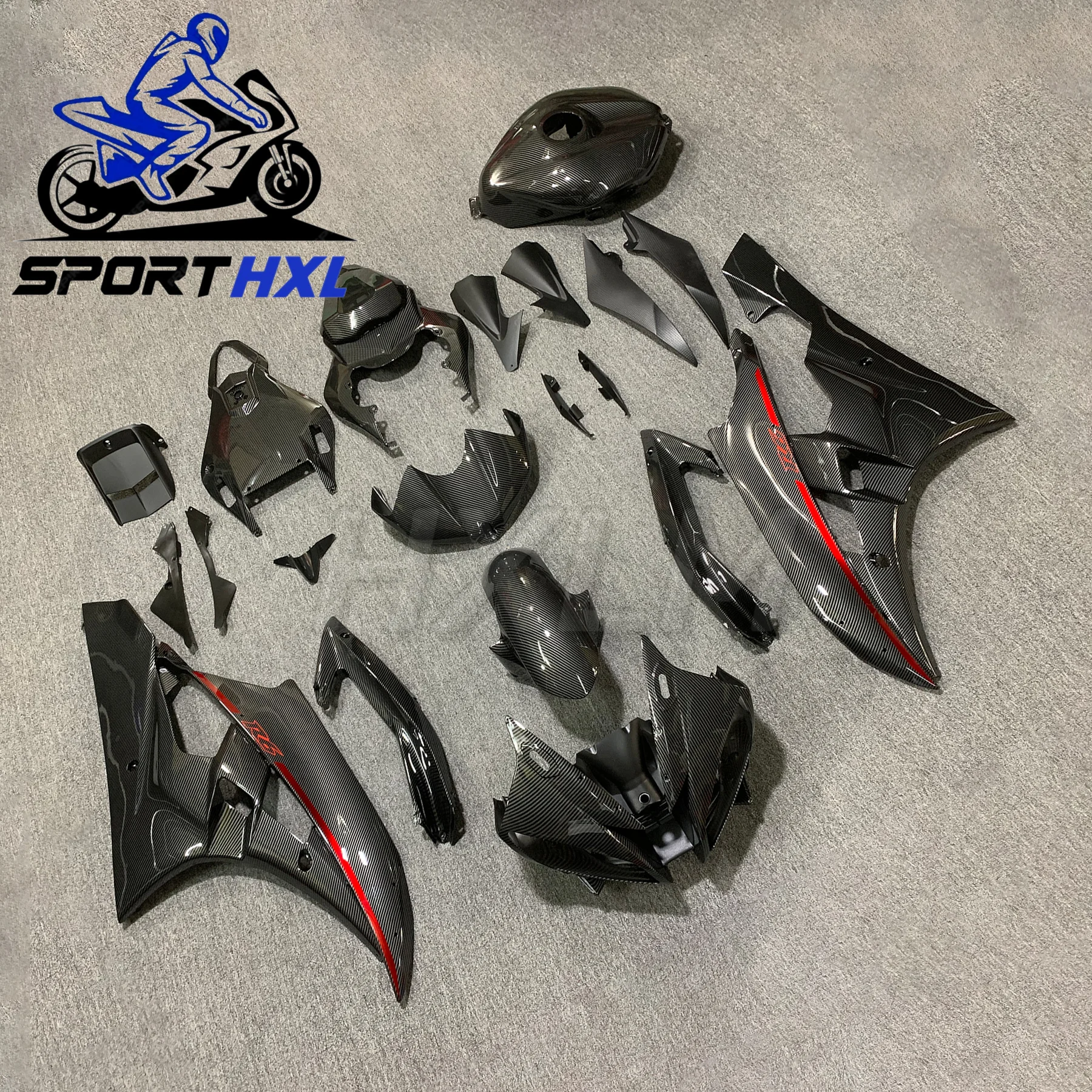 Fairings ABS pour Kit Fit for YAMAHA YZF- R6 2006 2007 and 06 07 Carbon fiber paint motoing pour cork fairing