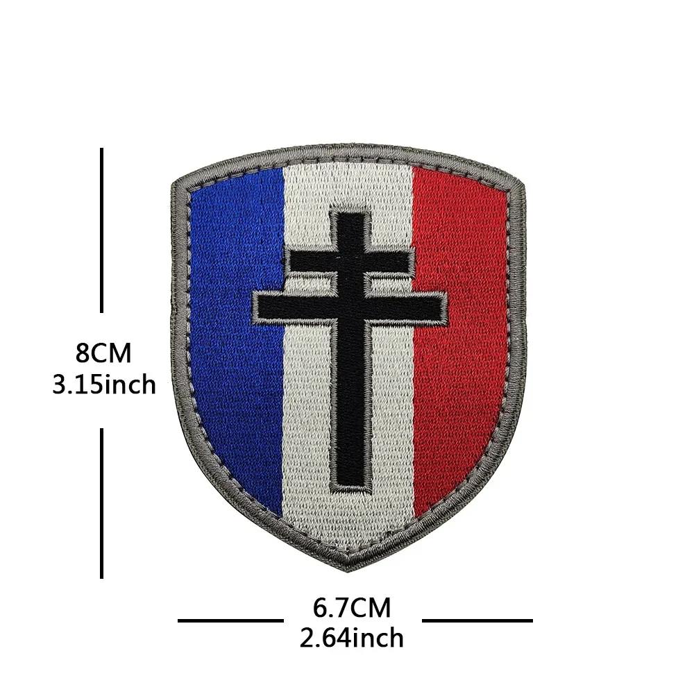 Patch brodé drapeau français, réfléchissant infrarouge IR, drapeaux français, autocollants décoratifs appliqués, patchs d'épaule en caoutchouc FRA PVC