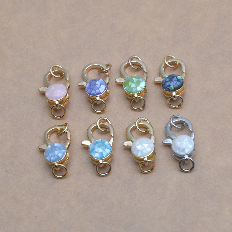 

5pcs/lot 18k Gold Plated Natural MOP Shell Lobster Necklace Clasps High Quality Anti-fading Jewelry Findings