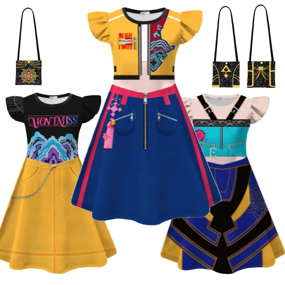 

Korean Style Fantasy Princess Dress for Girls Anime Inspired Flying Sleeve Costume Halloween Carnival Party Outfit Kids Cosplay