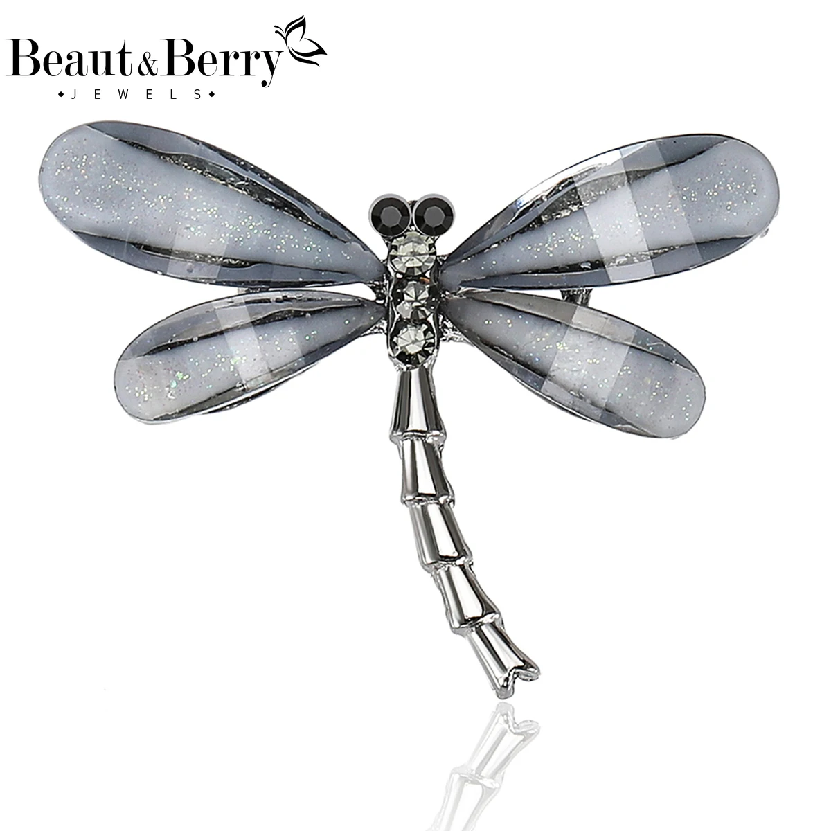 Beaut&Berry Trendy Enamel Dragonfly Brooches for Women Unisex Insect Pins Casual Party Jewelry Accessories Gifts Decoration