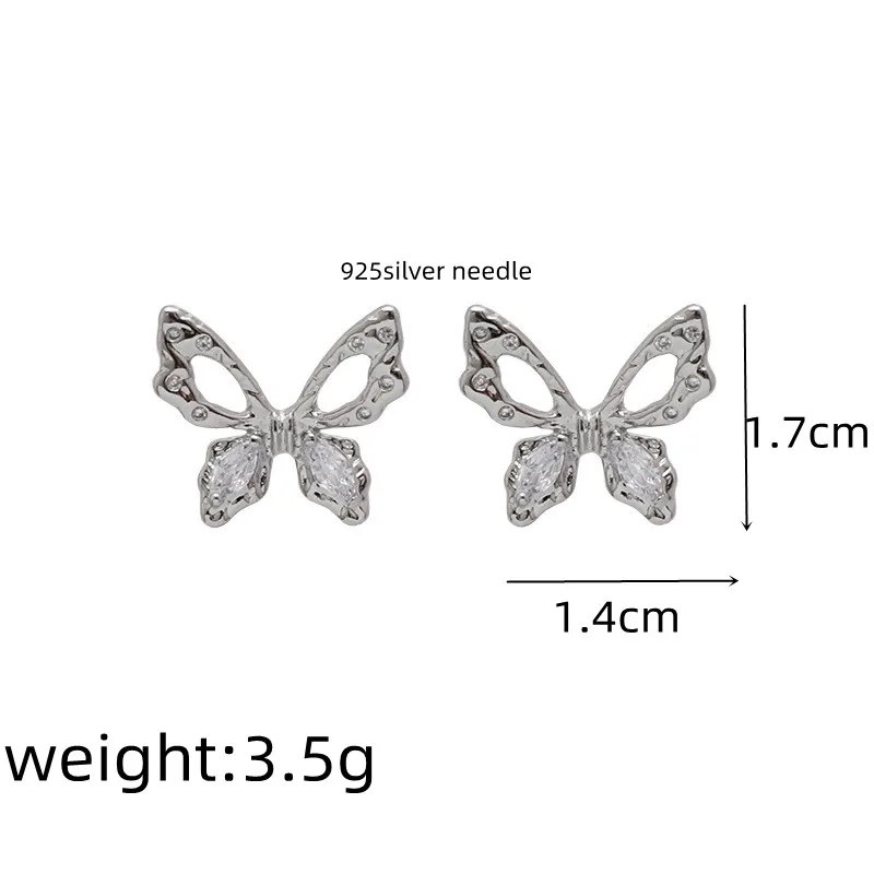 925Silver Needle Womens Earrings Jewelry Minimalistic Goth Ear Stud for Lady Bow Personal Fashion Stud Earrings Korean brincos image 5