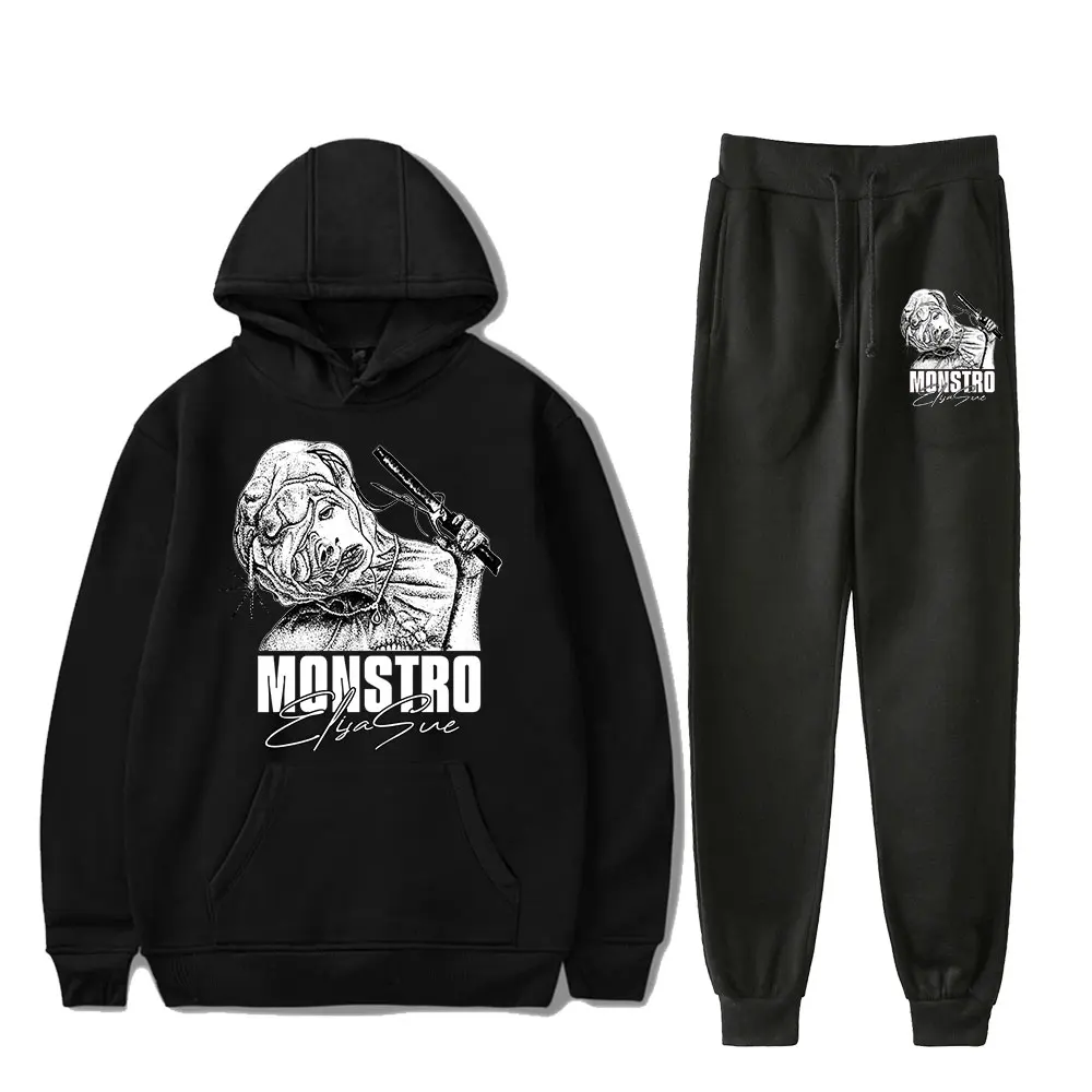 The Substance 2024 Movie Monstro Elisasue Vintage 90s PULLOVER HOODIE Merch Hoodies Set Men Women Hoodies Pants Two-Piece