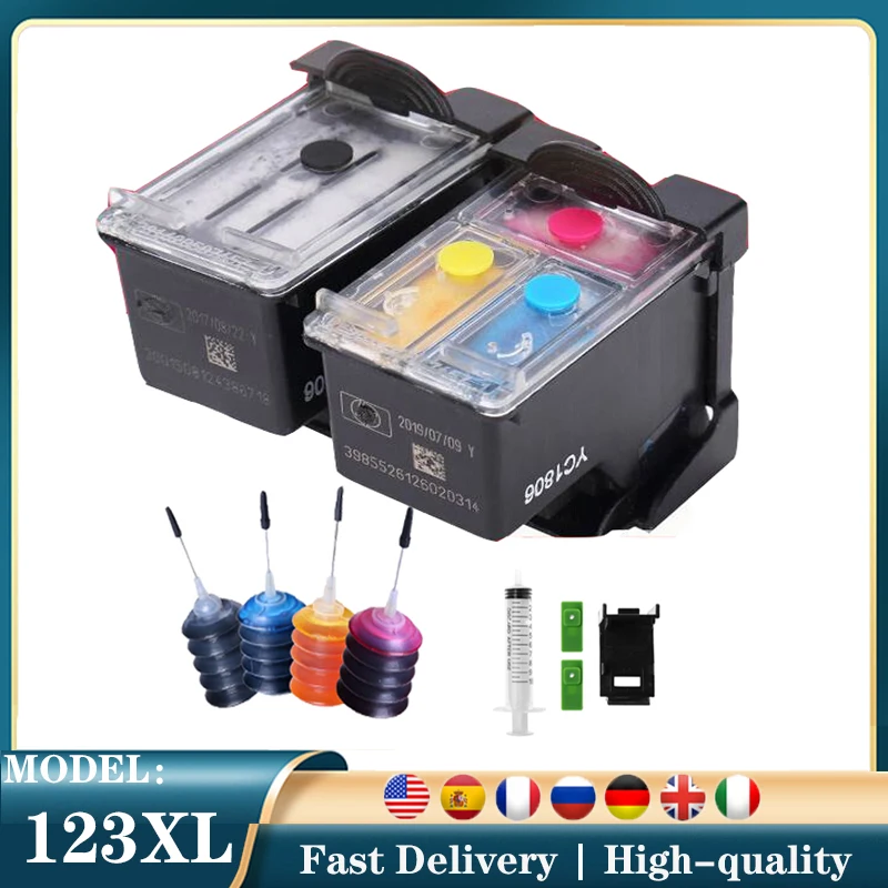 Vilaxh For HP 123 XL Replacement Ink Cartridge for HP123 123XL for Deskjet 1110 2130 2132 2133 2134 3630 3632 3637 3638 printer