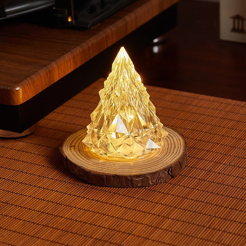 Christmas Tree Night Light Candle Decoration Led Lamp Iceberg Snow Mountain Night Light for Holiday Gift Wedding Decor