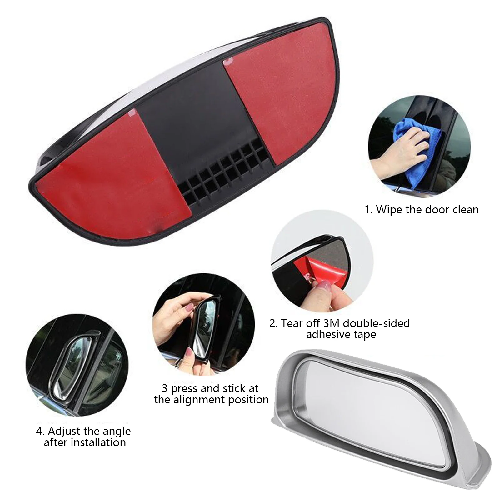 Espejo retrovisor Universal de gran angular para coche, espejo de punto ciego, Pilar B, asiento trasero, espejo de observación auxiliar, conducción