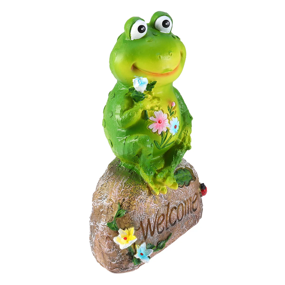 

Добро пожаловать папа-лягушка, скульптура из натуральной смолы, нежное художественное ремесло для дома, сада, настольные украшения, украшения, скульптуры