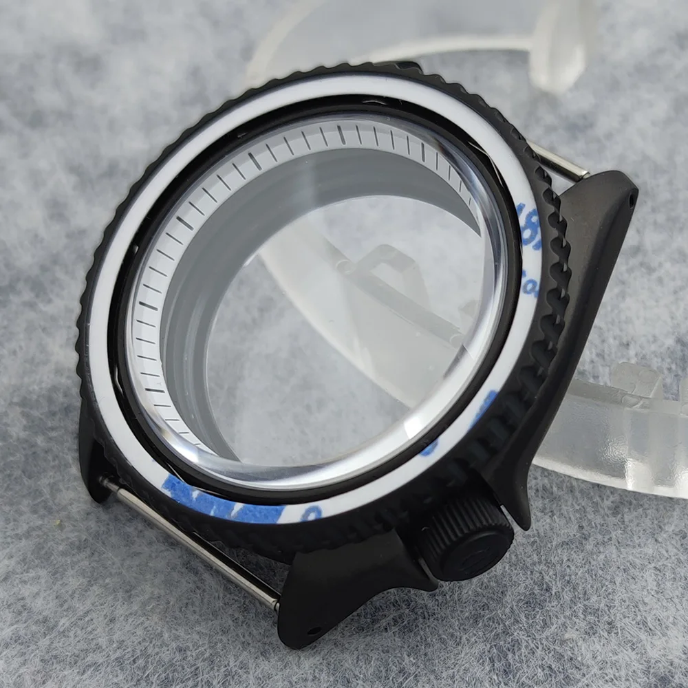 42mm Skx007 Skx009 black watch Case Waterproof Watch Case plane With Sapphire Crystal For Nh35 Nh36 Movement skx case