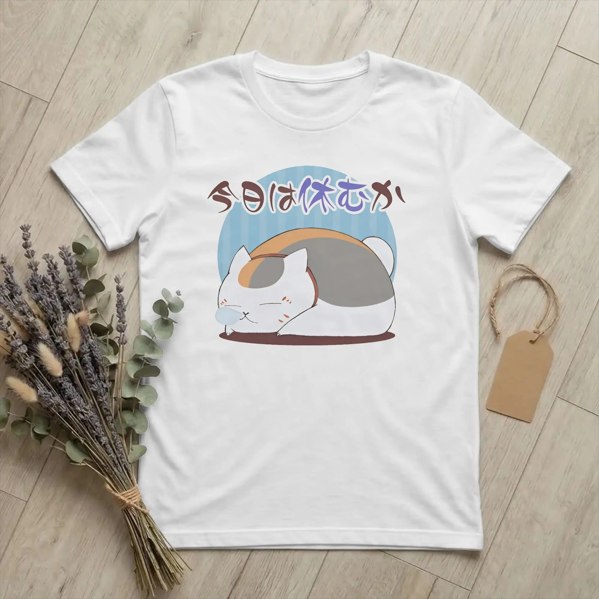 Men Natsume's Book of Friends Madara T Shirts Nyanko Sensei Cotton merch Cool Short Sleeve Round Collar Tee Shirt Gift T-Shirt