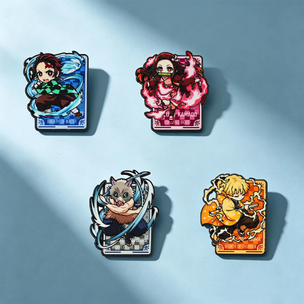 4pcs/set Cartoon Anime Pins Cosplay Brooches Cute Character Pins Metal Badge Backpack Lapel Badges Jewelry Accessories Gifts view 5