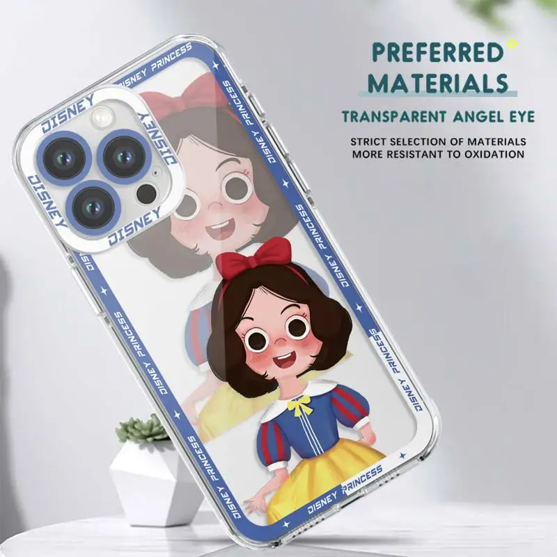 phone case For iPhone 14 13 12 Mini 11 Pro Max 15 8 X XR XS MSX 6 6S 7 SE 15Plus Clear fundas cover Disney Cartoon Cute Princess image 3