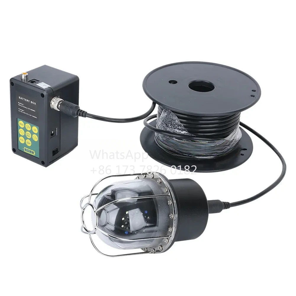 Gravador DVR de 7 polegadas Câmera de vídeo para pesca subaquática IP68 à prova d'água 20 LEDs Dome giratório de 360 graus