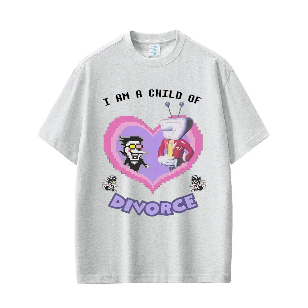 Spiel Deltarune Spamton und Tenna I Am Child of Divorce Lustige Meme T-shirts Männer Frauen Casual Baumwolle Vintage Übergroßen T Shirts – Detail 6