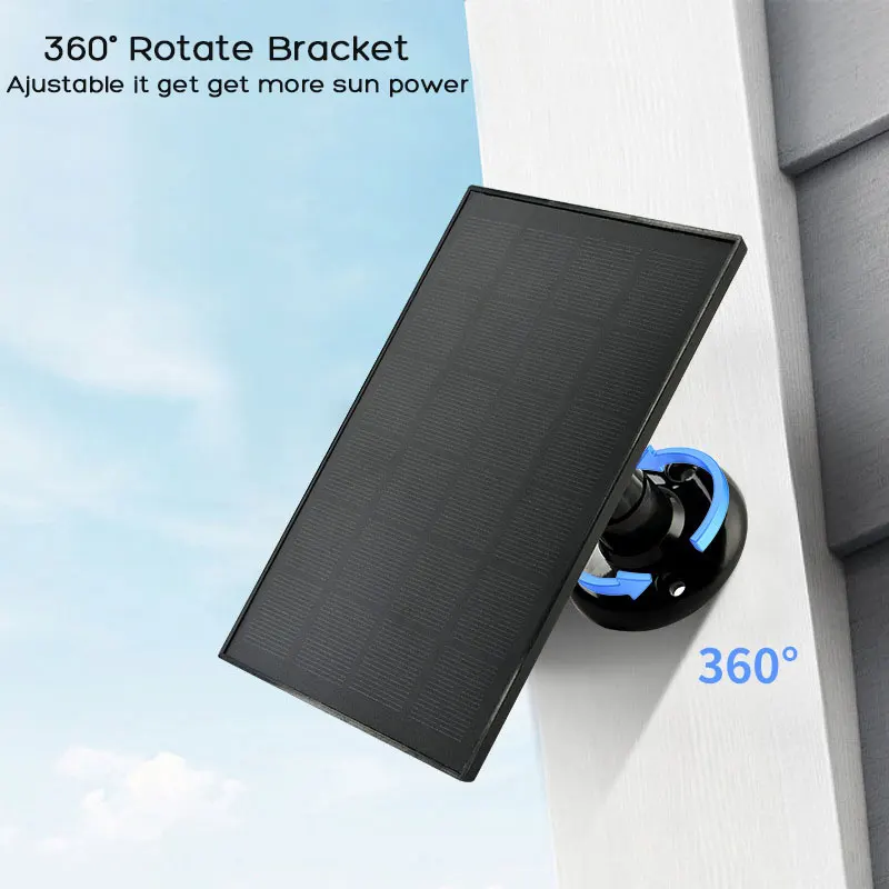 Waterproof Solar Panels for Camera Non-stop Charging for Eufy E 2C/2C Pro 2/2Pro E20/E40 Solo SoloCam Xiaomi Reolink etc.