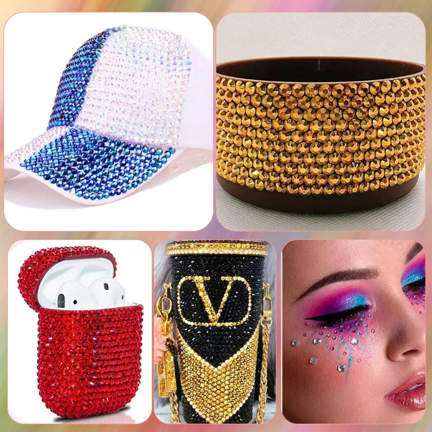 4500 Stück Diamanten für Bastelarbeiten, 3mm Kristalle Strass, Flache Glitzer-Edelsteine Nagel-Diamanten Strass für Kleidung Accessoires DIY – Detail 7