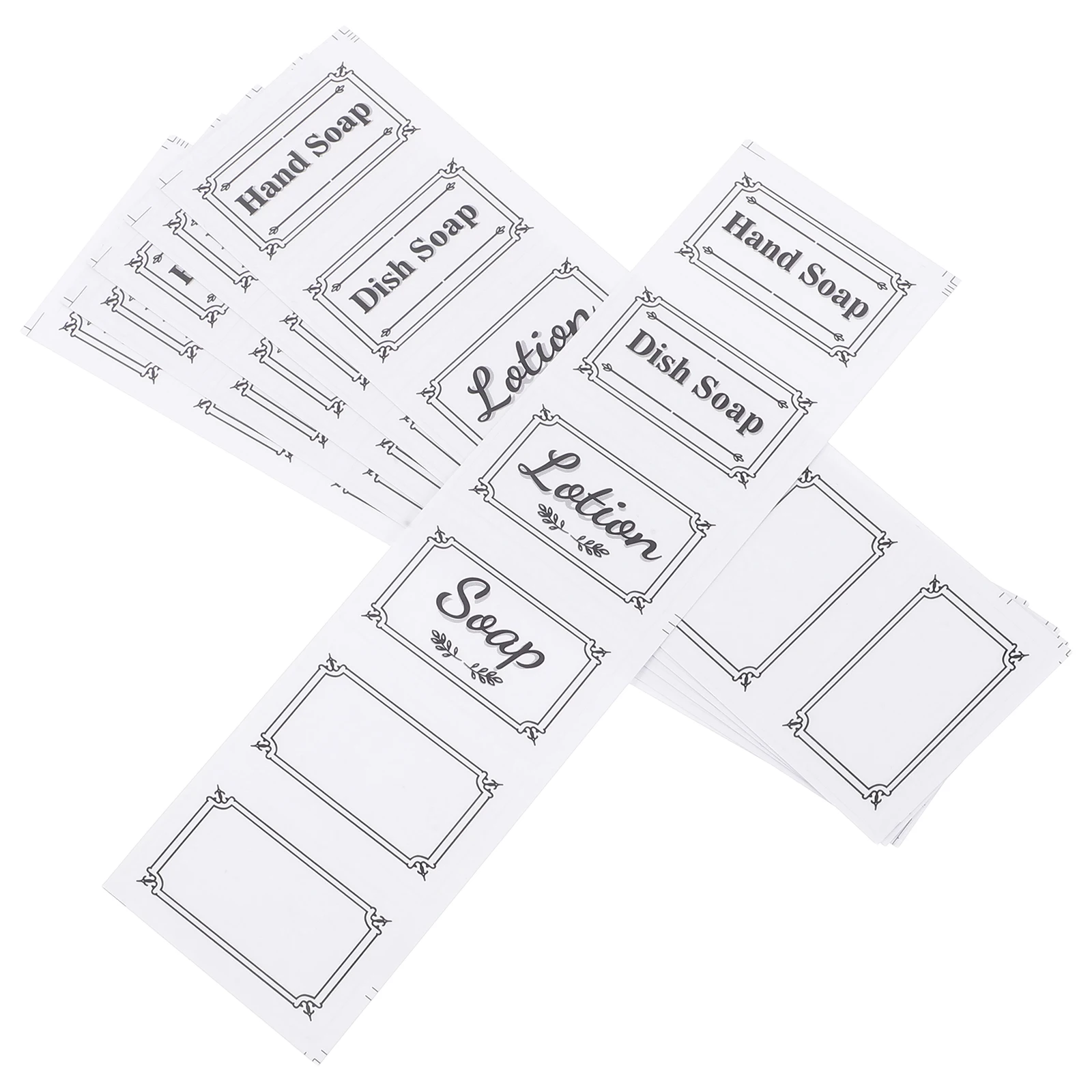 

6 Pcs Clear Fonts Waterproof Soap Labels Stickers Bathroom Kitchen Glass Plastic Bottles Soap Decals Folders