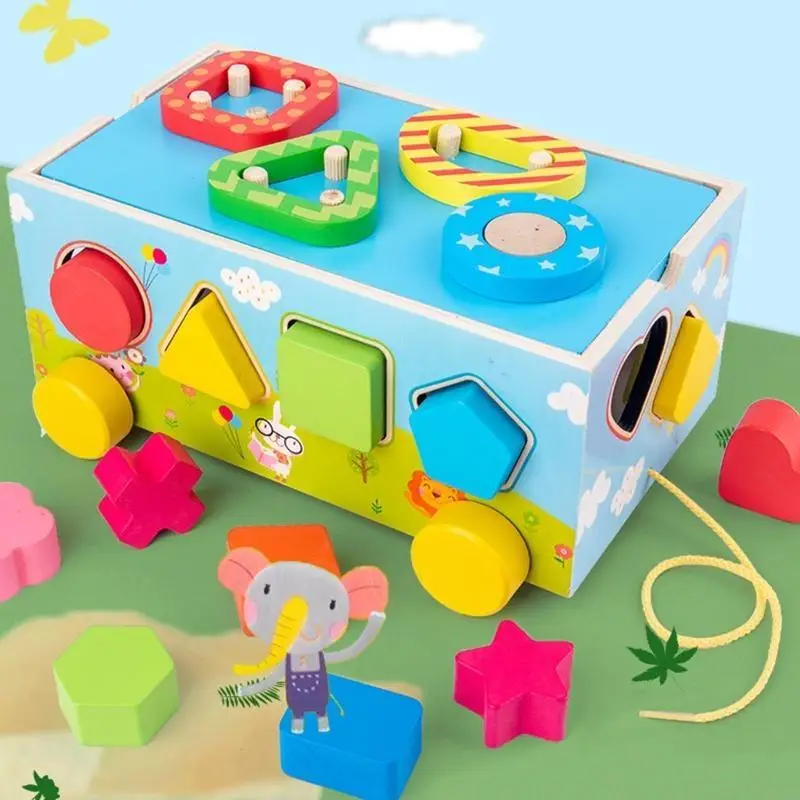 F62Dシェイプ番号マッチング数学バスおもちゃ早期学習おもちゃカーニバルパーティーの好意