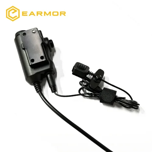 Imagen 2 del producto Adaptador PTT EARMOR M52 para auriculares tácticos de comunicación, cascos militares de empuje para hablar, PTT Kenwood para auriculares Earmor M32/M32H