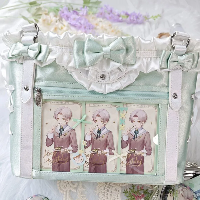 Bow Itabag Y2K Lace Itabag Knot Tote Bag Tote Bag Japanese JK Sweet Kawaii Girl Anime Transparent High Capacity Size Itabag New