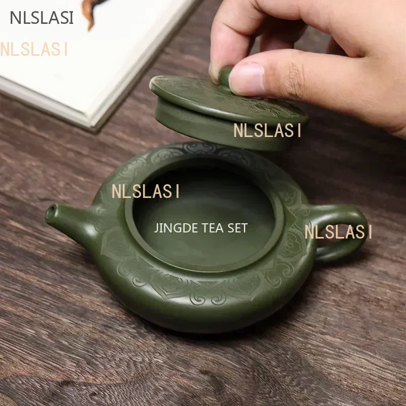 앤틱 이싱 퍼플 클레이 티팟 원광석 그린 머드 필터 차 인퓨저, 수제 뷰티 티 포트, 중국 Zisha 찻용품, 170ml