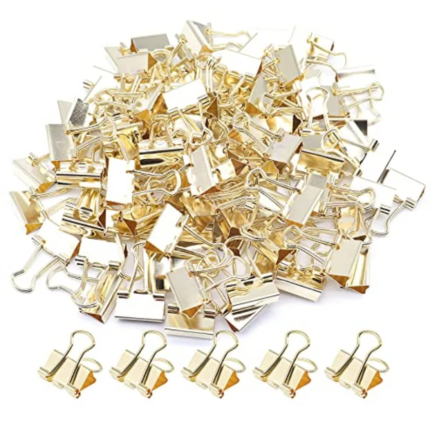

Binder Clips, Mini Paper Clip, Small Paper Clamps 15mm 5/8 inch,100 Pack Micro Size Office Clips for Home School and Business