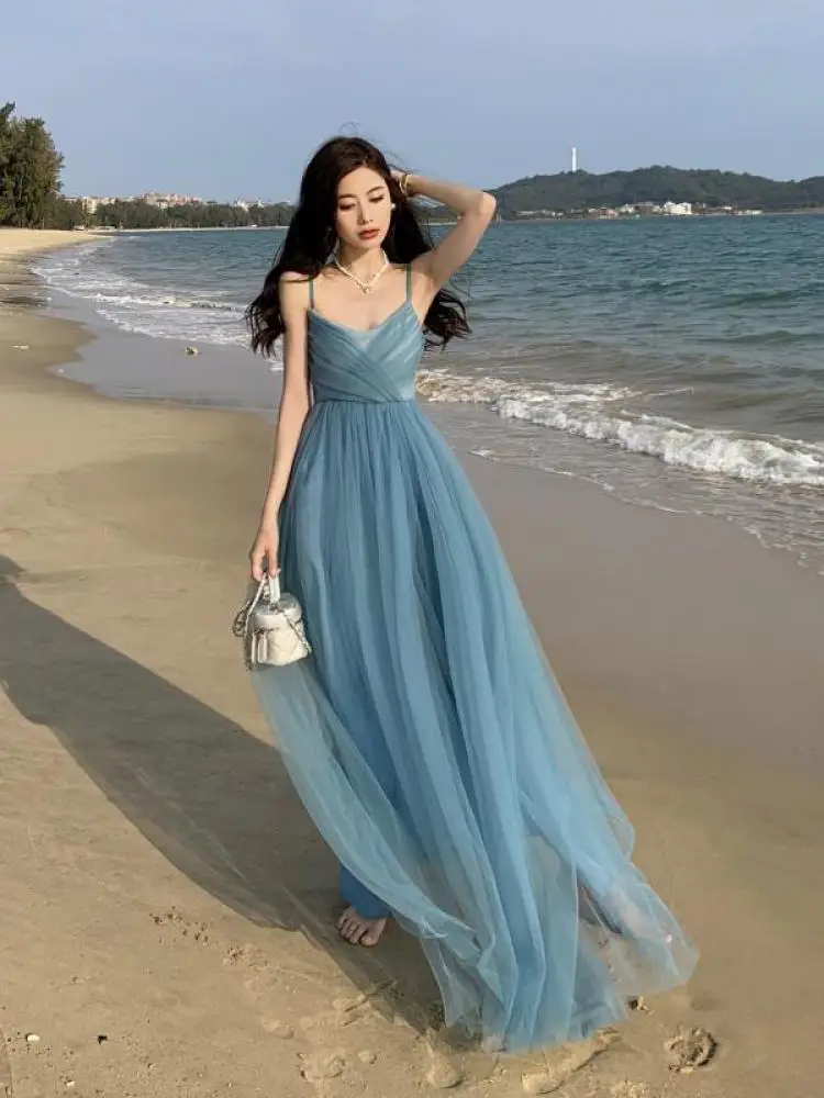 Women's Summer Mesh Tulle Beach Maxi Dress Sleeveless Spaghetti Strap Backless Long Dress Elegant Evening Party Slip Dresses New - AliExpress 200000345 Women's Summer Mesh Tulle Beach Maxi Dress Sleeveless Spaghetti Strap Backless Long Dress Elegant Evening Party Slip Dresses New - AliExpress 200000345