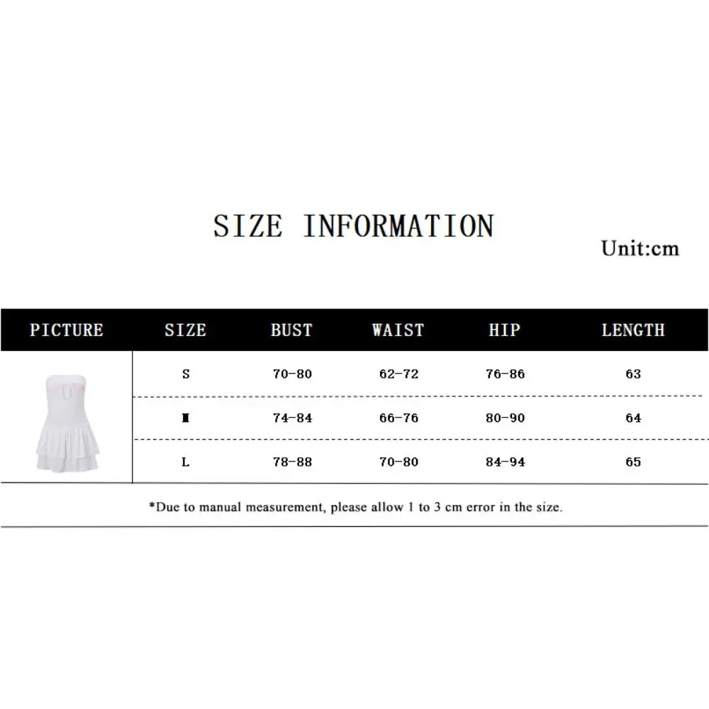 Bowknot Strapless Dress Sexy Cute Stitching Ruffle Short Skirt Slim Waist Contrast Color Mini Dress