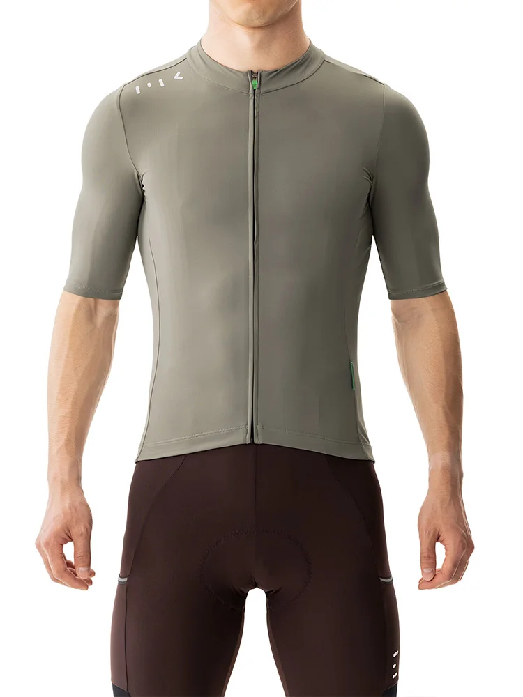

MY KILOMETRE Men Cycling Jersey Short Sleeve Summer Riding Jersey with 3 Rear Pockets Bike Shirt Reflective Bicycle Clothing