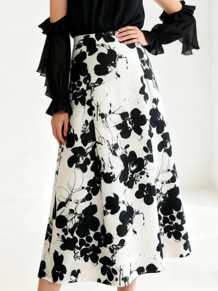 

Винтажные юбки с цветочным принтом Gymystars, длинная юбка трапециевидной формы для женщин, повседневный свободный дизайн, классические элегантные женские штаны на выход