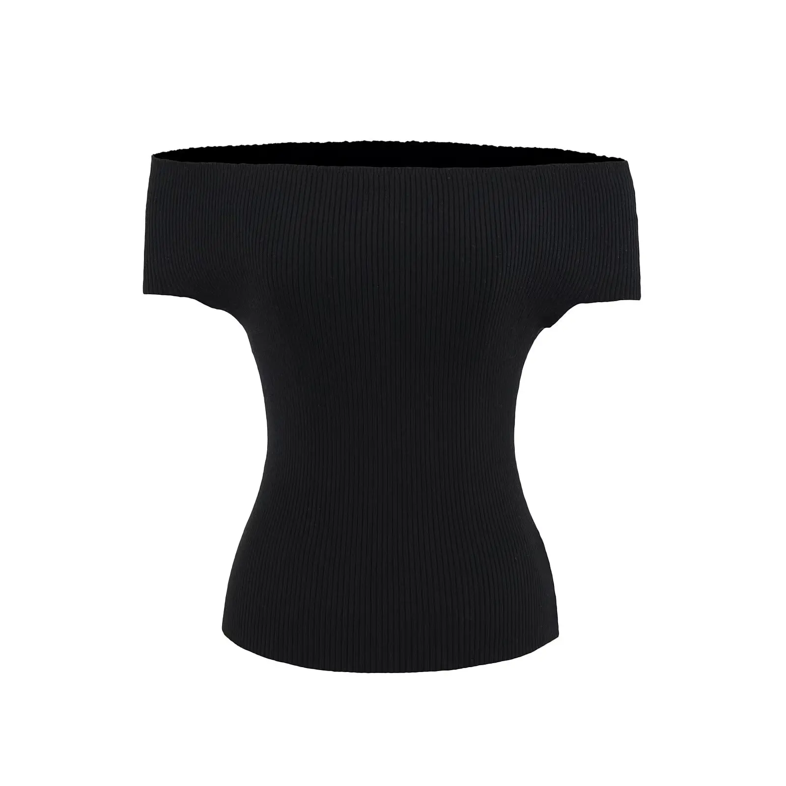 Efekt wyszczuplający Dzianinowy top na jedno ramię Damski styl uliczny Letnia moda Wszechstronny podstawowy top Jednolity kolor