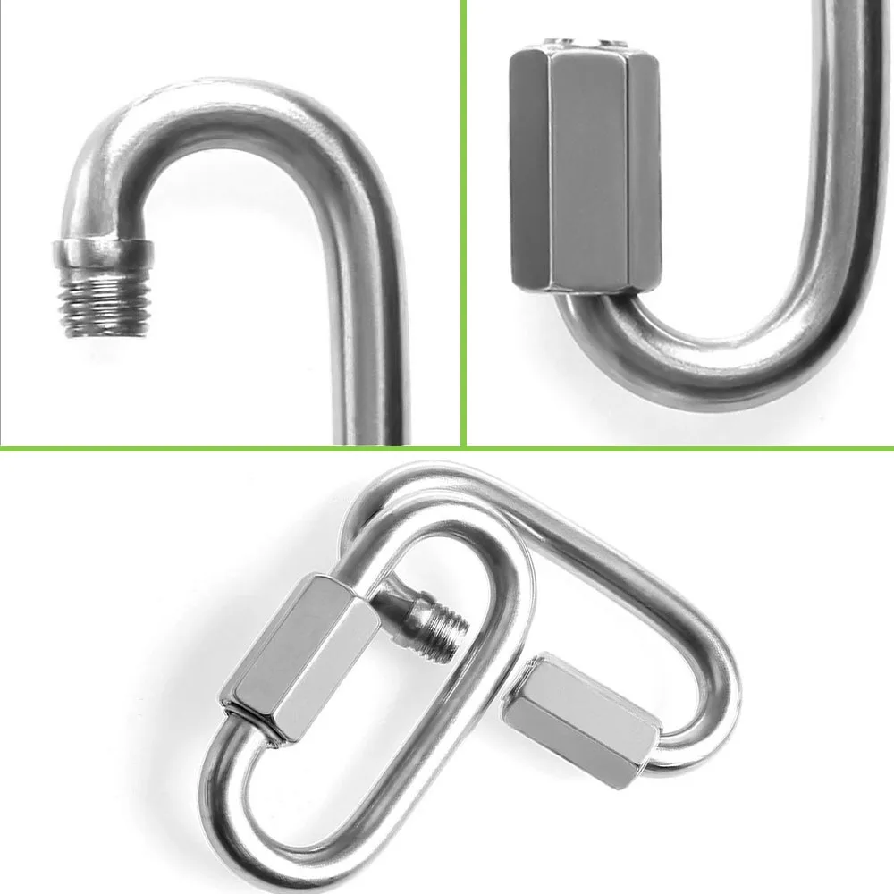 2.5-4mm 304 Stainless Steel Chain Kit with Quick Link Ring Heavy Duty Rust-proof for  Clothesline hammock swing pet traction