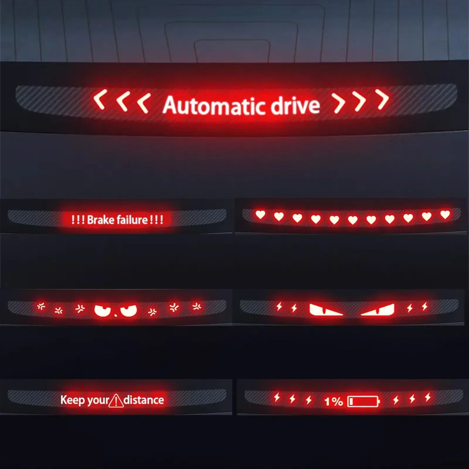 For Tesla Model 3 Model Y High Mount Brake Light Projection Board PVC Soft Board Stop Light Patch Easy Accessories