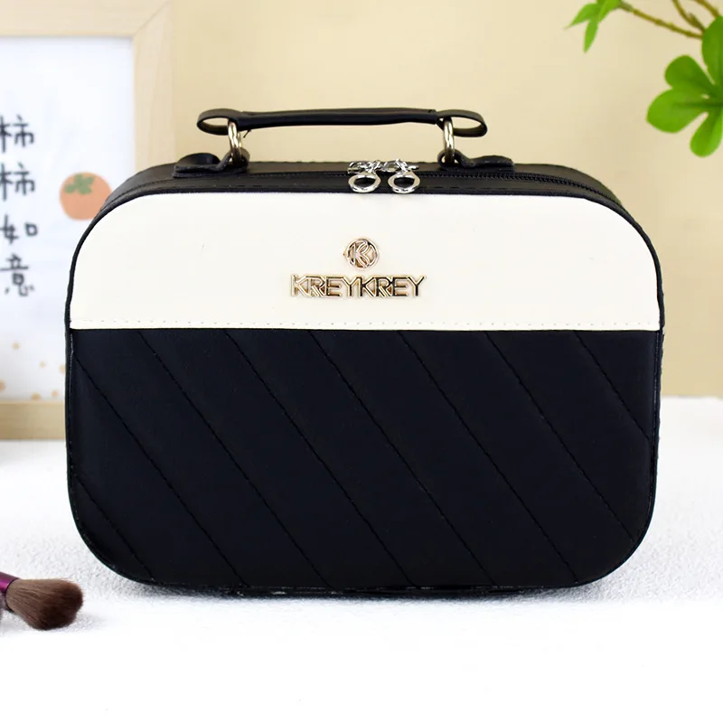 Handheld make-updoos met grote capaciteit, lederen draagbare reistoiletartikelen, organisator, waterdichte wasbaden, cosmetische tas, vrouwelijke tassen