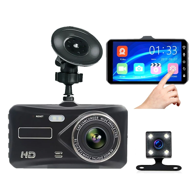 

# Hot Sales Touch Screen Car Dash Camera 1080p Car Dvr 4.0inch Front And Rear Dual Lens Ips Vehicle Recorder Dash Cam Black Box