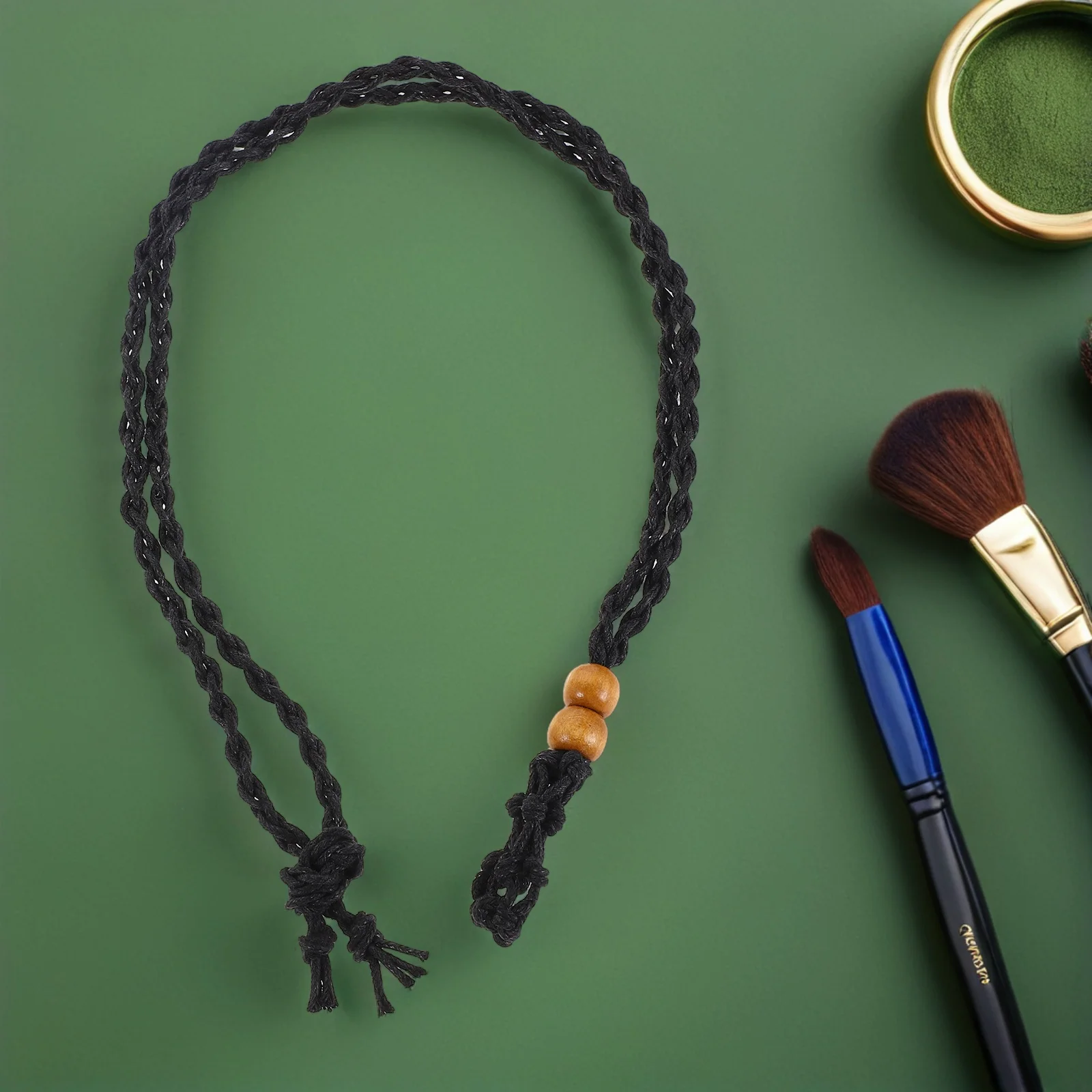 

4Pcs Adjustable Crystal Stone Holder Necklace Cage Mesh Cord Pendant Handwoven Quartz Jewelry Pendant Necklace Black Cord